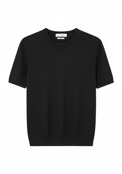Men's Crepe Cotton Crewneck T-Shirt in Black DANIELE FIESOLI |  | 03070013
